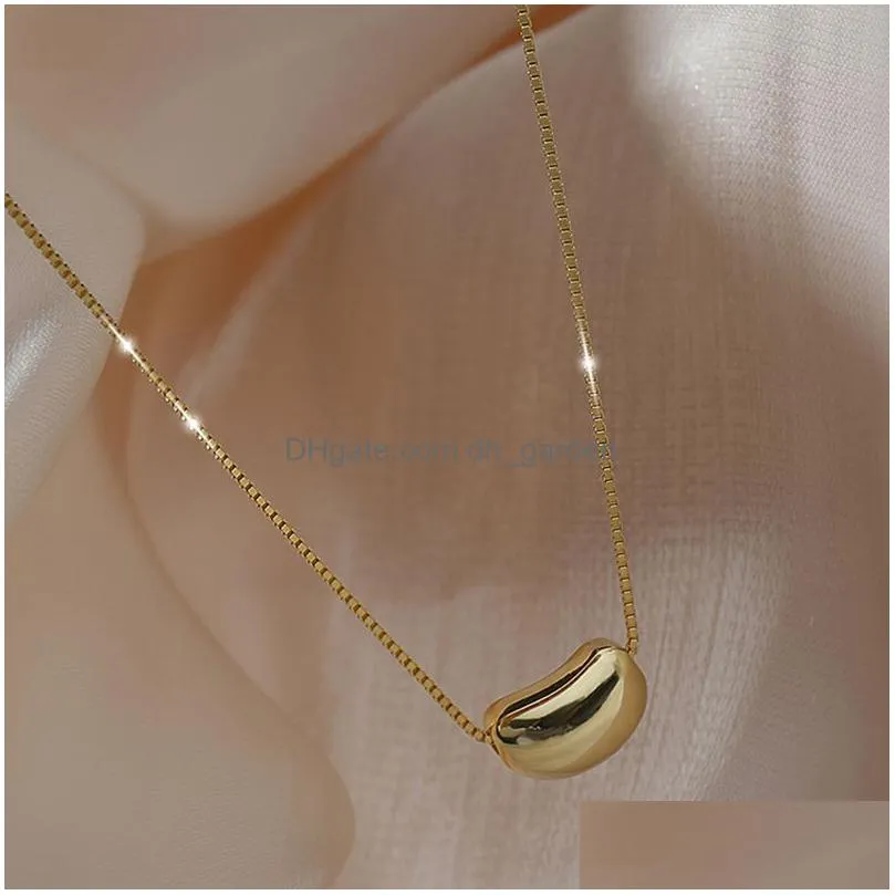 acacia pea bean pendant necklace for women fashion wedding party 925 sterling silver plating