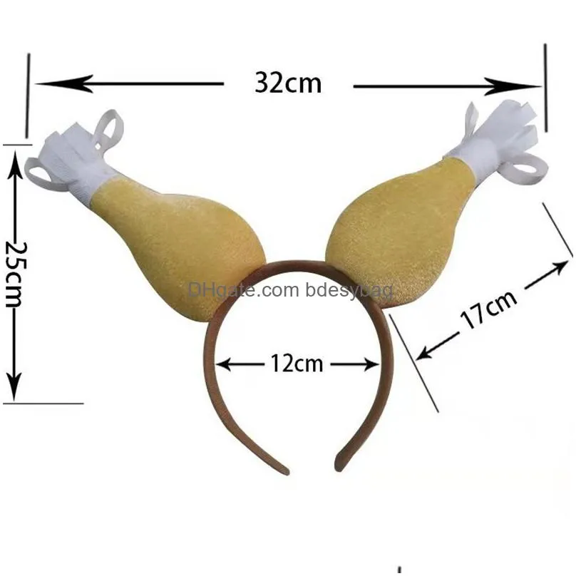 thanksgiving turkey leg headband drumstick hat hairband for christmas halloween new year bbq costume dress up party