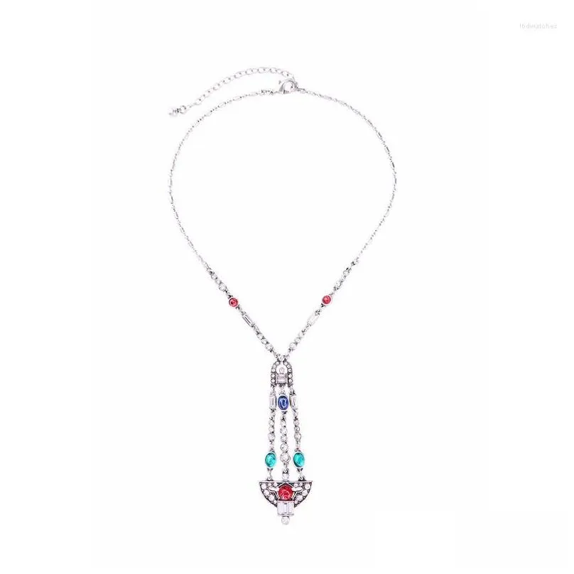 pendant necklaces resin crystal exquisite tassel necklace for women long adjustable tibetan jewelry bohemia handmade