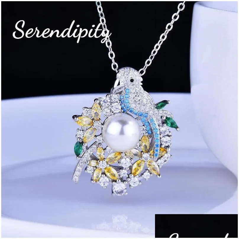 pendant necklaces fashion unique design necklace inlay shine zircon exquisite small birds jewelry for women wedding engagement gifts