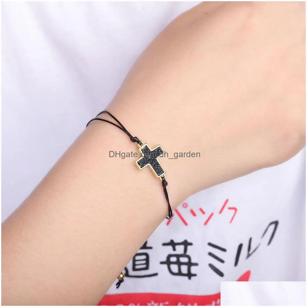 simple cross bracelet adjustable braid lucky string rope bracelets for women men children handmade jewelry