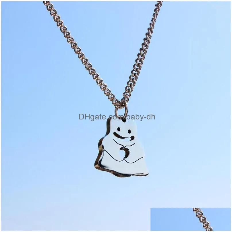 pendant necklaces in japanese anime cartoon cute changeable monster pattern necklace for girls titanium steel accessory gift