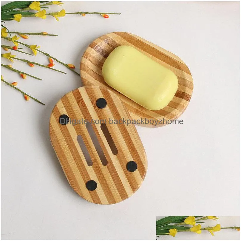 bamboo wooden soap dish bath shower soap rack plate box container natural bamboo wooden soap tray