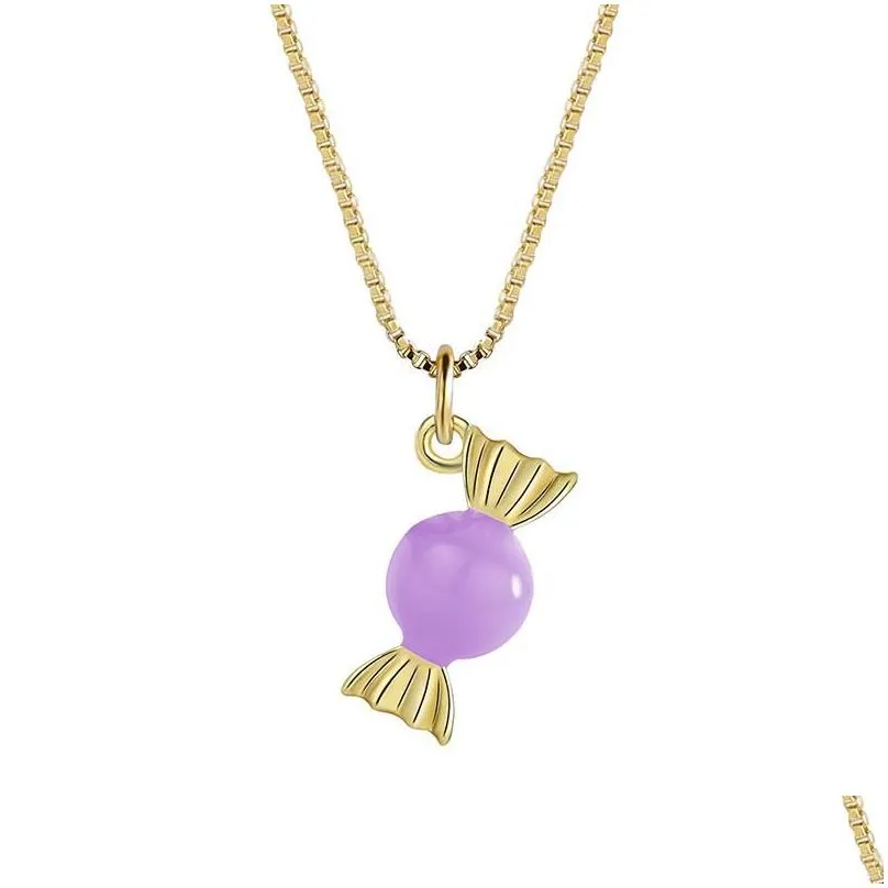 pendant necklaces sweet temperament candy shape necklace girl threedimensional fashion gift partypendant