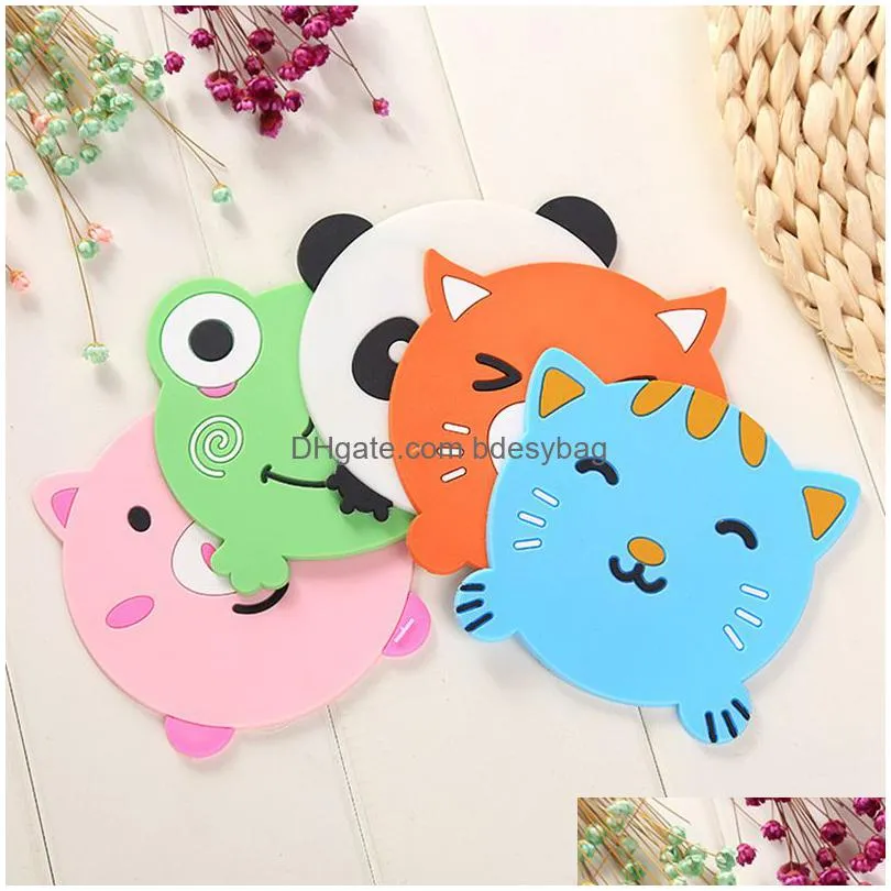 animal pvc rubber coaster mats durable nonslip hot resistant pads protect furniture from damage