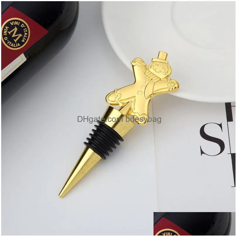 zinc alloy christmas wine bottle stoppers kitchen bar santa bird shaped decorative wine accessories