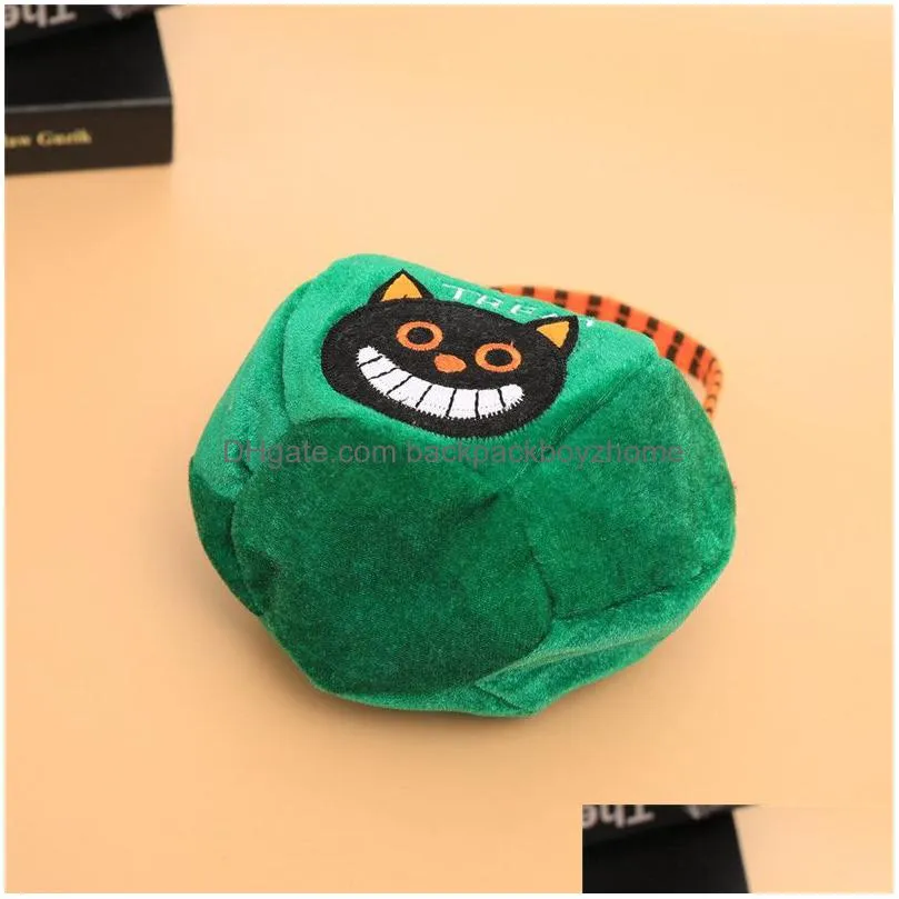 kids halloween candy bags gold velvet pumpkin witches candy bucket halloween trick or treat candy pot party decoration