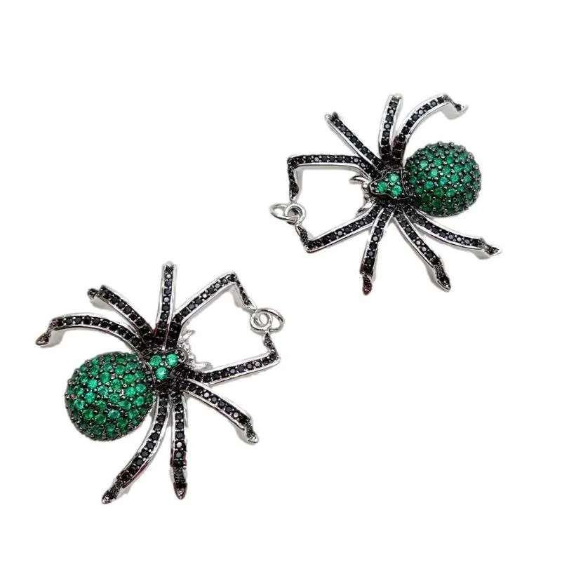 pendant necklaces pcs 30x34mm high quality brass cubic zirconia spider charms connectors insects diypendant