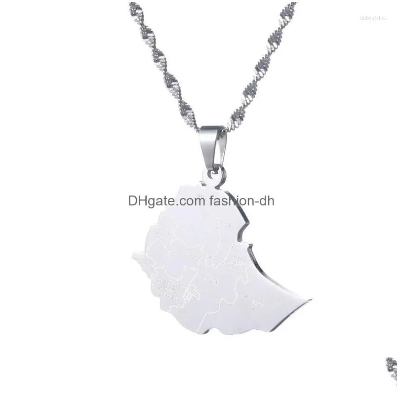 pendant necklaces ethiopia map for women men ethiopian jewelry