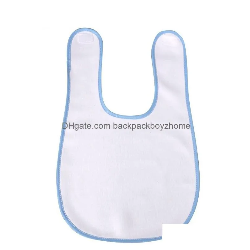 sublimation blank baby bib diy heat transfer toddler burp cloths polyester white baby feeder bibs