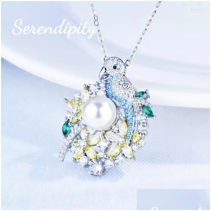 pendant necklaces fashion unique design necklace inlay shine zircon exquisite small birds jewelry for women wedding engagement gifts