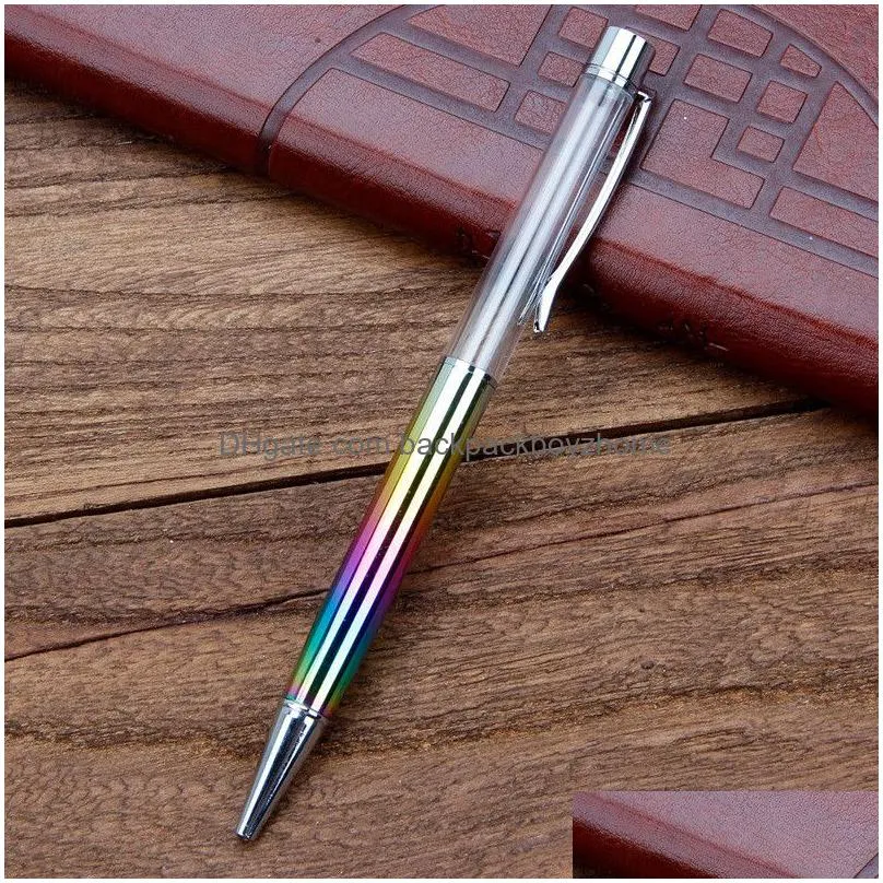 student diy glitter ballpoint pen colorful crystal blank empty rod pen office creative diy writing supplies