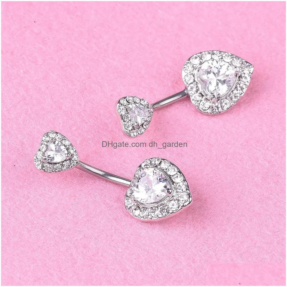 navel ring tragus barbell body piercing jewelry wholesale stainless steel heart belly rings for women girls