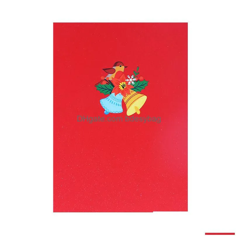 merry christmas  up card handmade 3d merry xmas holiday greeting cards gifts