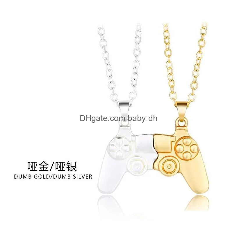 pendant necklaces cross border game console handle couple necklace magnet stone personalized mens and womens valentines day g