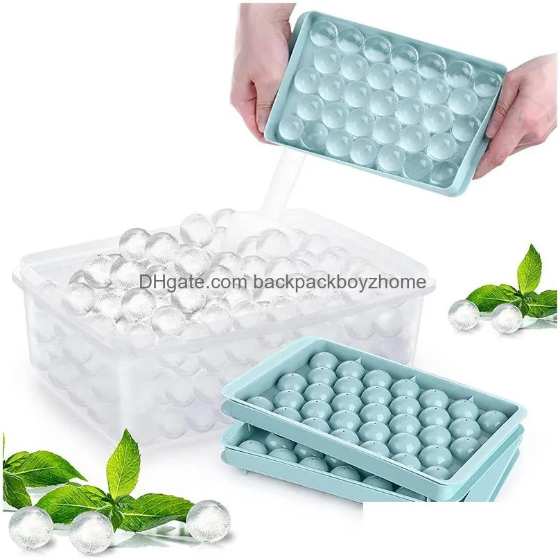 round ice cube tray with lid bar products ice ball maker mold for zer making chilling cocktail whiskey coffee