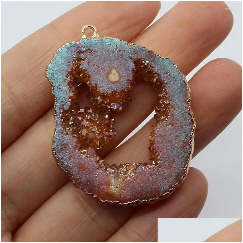 pendant necklaces 1pcs irregular natural crystal agate healing rose quartz fashion for diy jewelry women necklace earrings bracelet