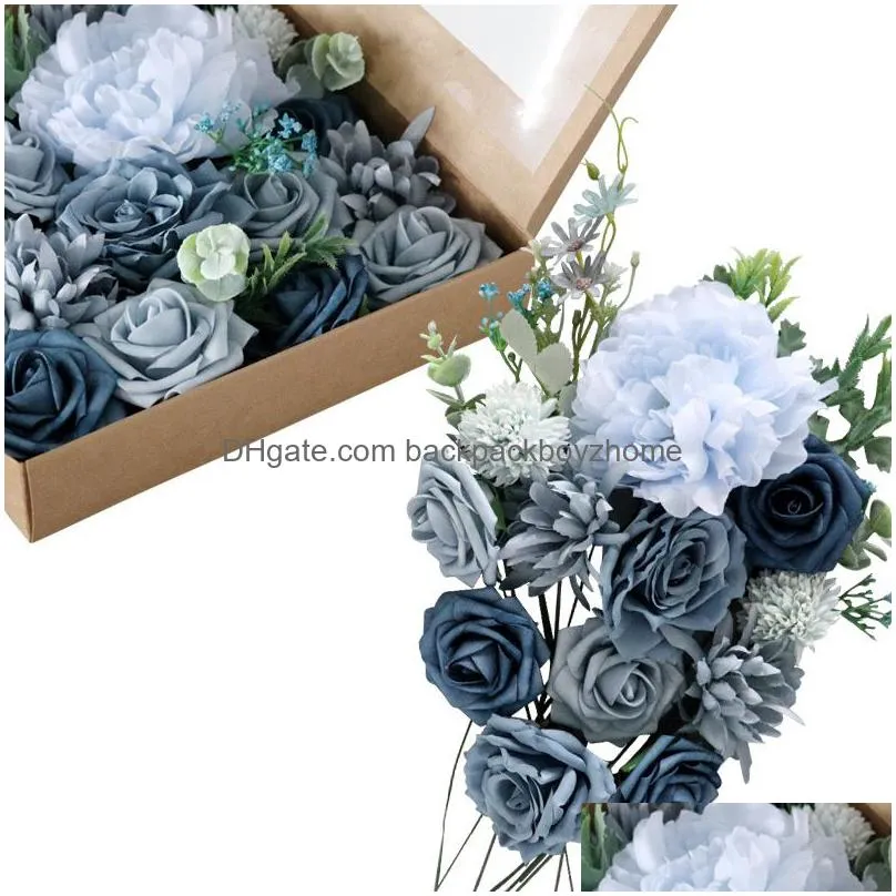 artificial flowers box set for diy wedding bouquets centerpieces arrangements party baby shower home decorations
