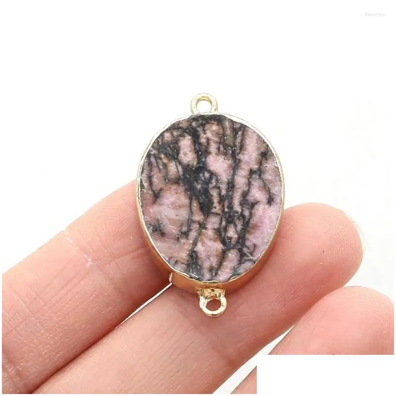pendant necklaces natural stone gem dropshaped red lapis lazuli opal agate connector handmade crafts necklace bracelet accessory