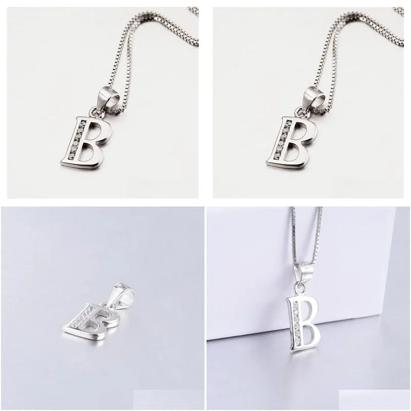 pendant necklaces initial e necklace sterling silver with cubic zirconial 26 letter alphabet jewelry for women teen girlpendant