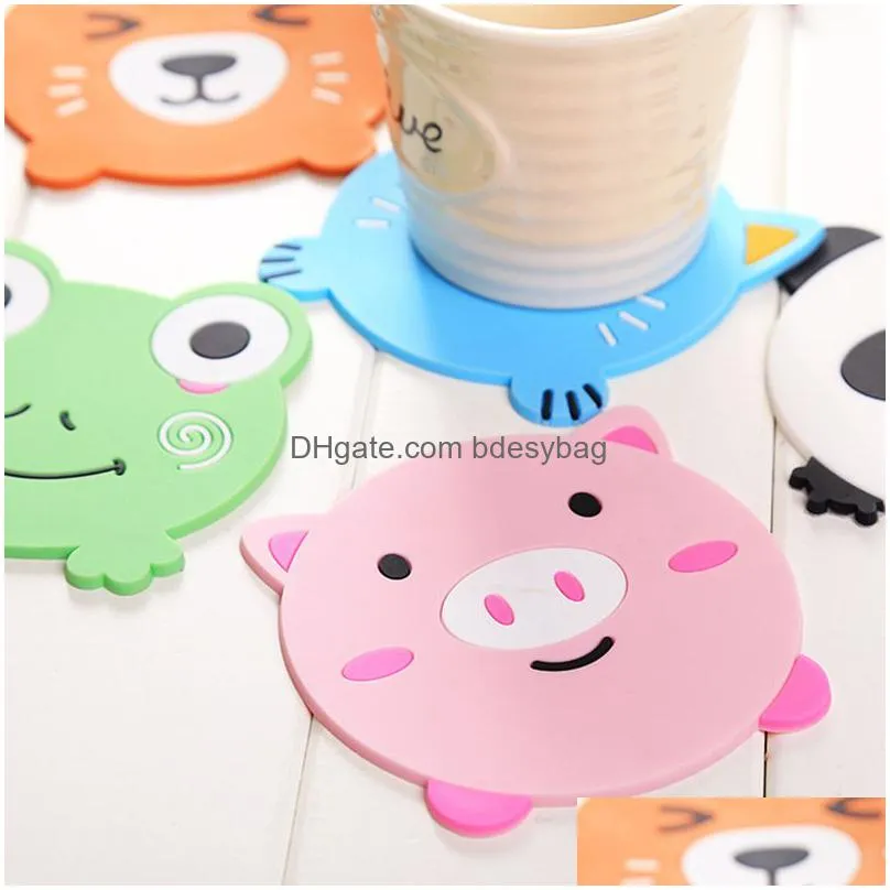 animal pvc rubber coaster mats durable nonslip hot resistant pads protect furniture from damage