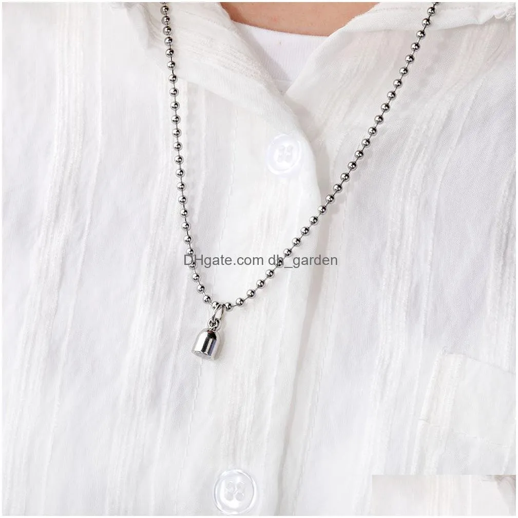 magnet attraction stainless steel pendant couple necklace long distance steel chain necklaces for women men jewelry 2021