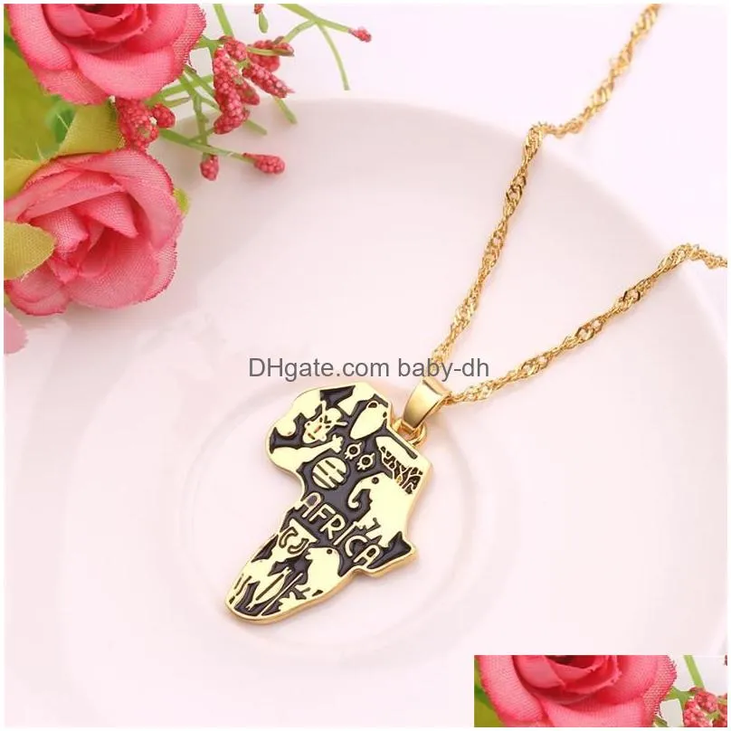 pendant necklaces africa map necklace for women/men ethiopian jewelry wholesale african maps hiphop supplies