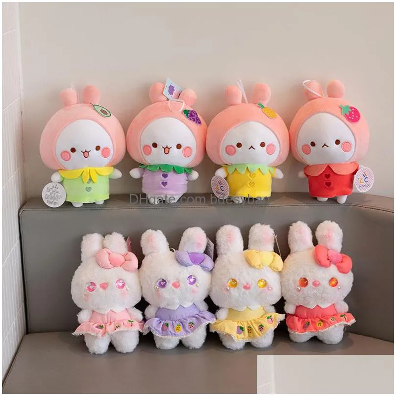 easter party bunny dolls cute fruit series rabbit shaped 23cm plush toys spring event baby birthday gifts
