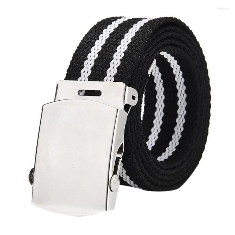 belts canvas belt men top quality genuine luxury leather for strap metal automatic outdoor training buckle