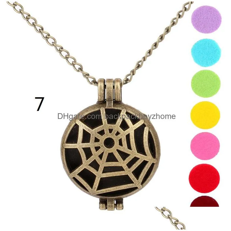 aroma diffuser necklace open lockets pendant perfume essential oil locket necklace 70cm chain with felt pads