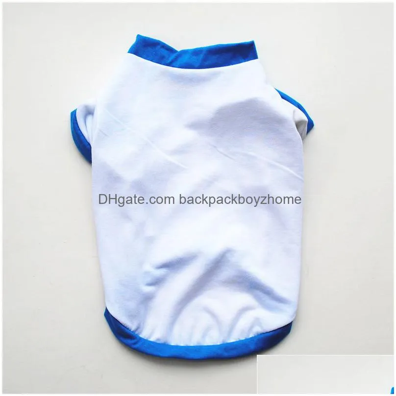 blank sublimation pet shirt cotton white blank puppy shirts xsl dogs summer tshirt vest dog apparel