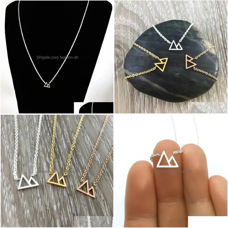 pendant necklaces dainty snow mountain necklace for women vintage choker sweet aesthetic charms collar stainless steel minimalist