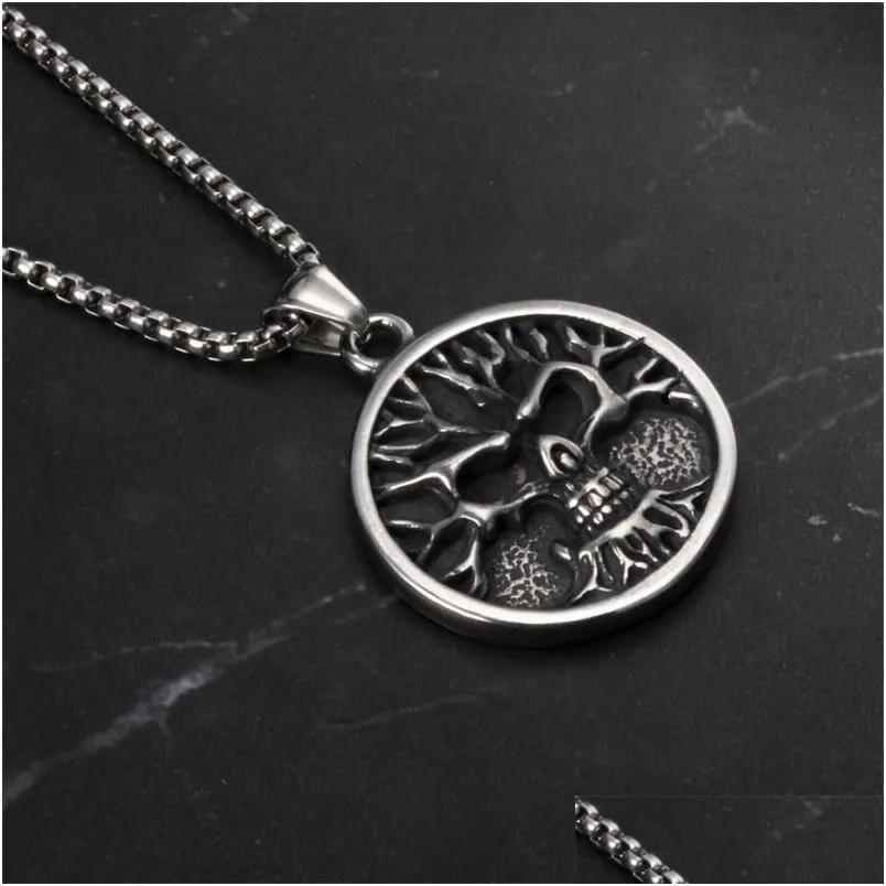 pendant necklaces celtic tree of life man round necklace mens amulet accessories party jewelrypendant