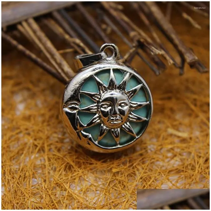 pendant necklaces 6pcs arrival wishing pendulum reiki natural stone turquoises sun goddess necklace for women men divination amulet