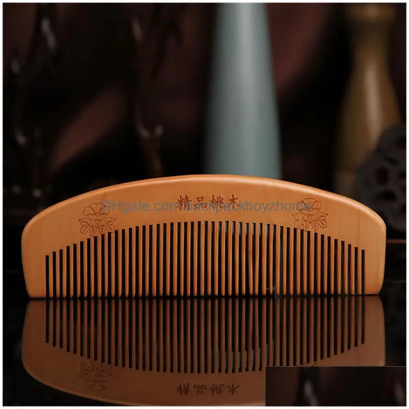 handmade natural wood hair combs wide/fine tooth antistatic hair detangler wooden comb home decor