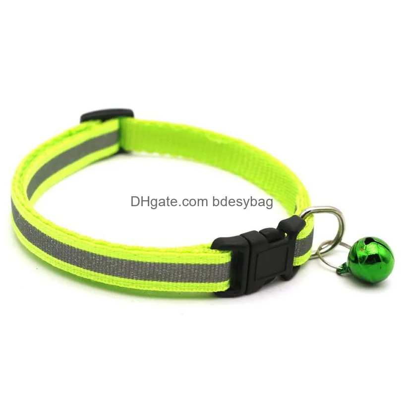 reflective dog collars with safety locking buckle 12 colors adjustable puppy kitten collar