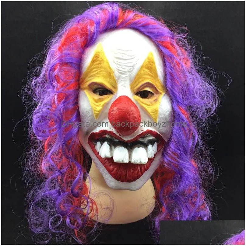 halloween scary party mask latex clown face mask clown wry face scary masks halloween full face horror scary masquerade masks