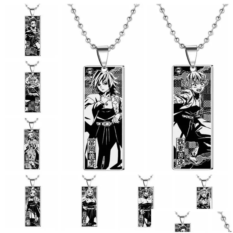 Demon Slayer Anime Stainless Steel Necklace Ghost Slayer Captain Pendant  Chain Gift | Fruugo KR