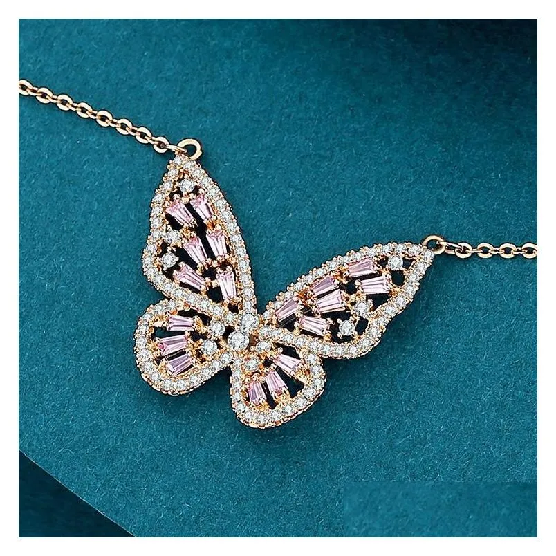 pendant necklaces butterfly pendants for women pink sweet exquisite fashion party valentines day gifts wholesale ht155pendant