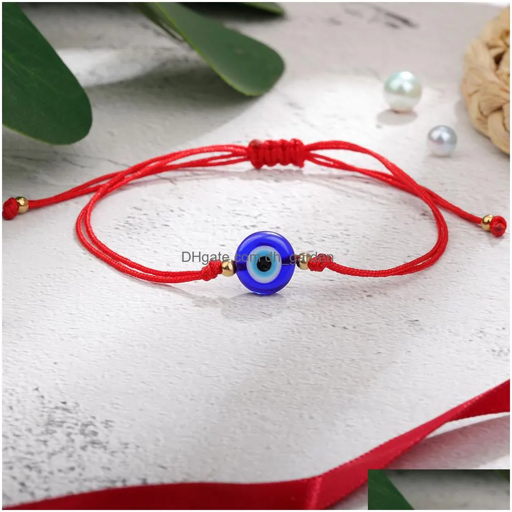 handmade red string evil turkish eye bracelet for women men chain adjustable braided rope bracelets friendship jewelry gift