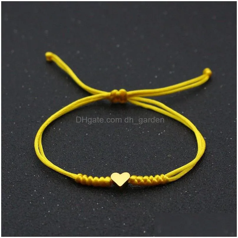 gold silver love heart bracelet couple wish lucky red string braided adjustable charm bracelets for women men jewelry