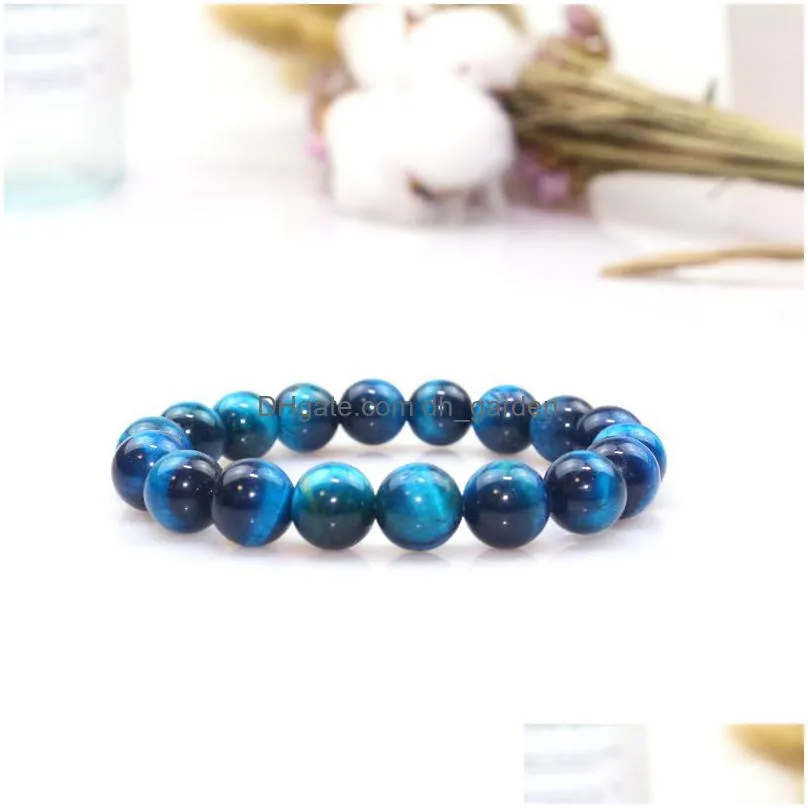 natural colourful tiger eye stone beaded bracelet strands elastic rope 8mm 10mm spacer jewelry gift for men women