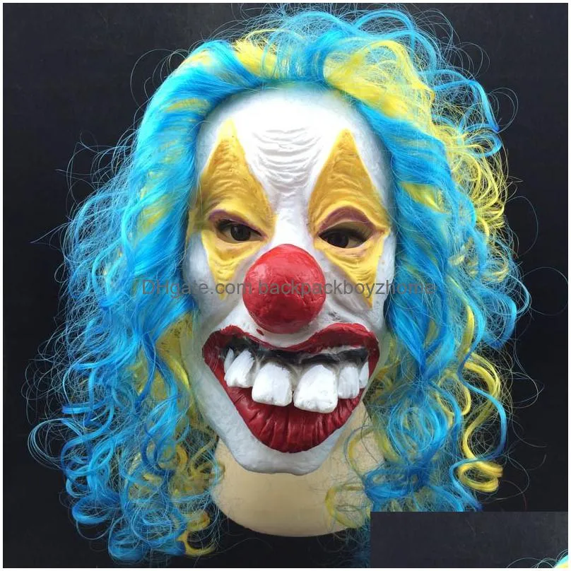 halloween scary party mask latex clown face mask clown wry face scary masks halloween full face horror scary masquerade masks