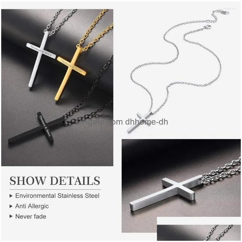 pendant necklaces richsteel cross necklace gold/black plated 316l stainless steel christianism jewelry crucifix for men women