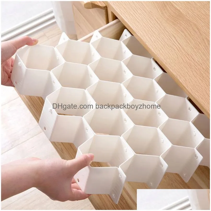 honeycomb drawer partition plastic household closet dividers underwear socks bras ties belts scarves drawer clapboard