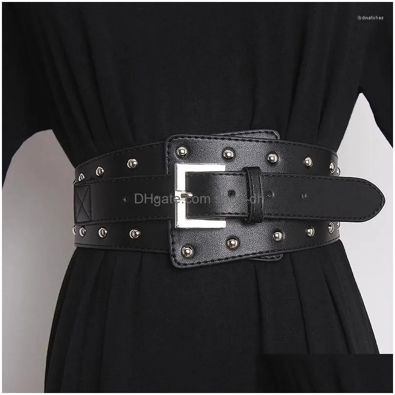 belts fashion for women genuine leather waist belt cummerbunds punk body corset female rivet wide waistbands dress gothic
