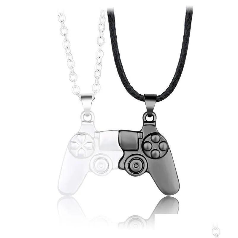 pendant necklaces cross border game console handle couple necklace magnet stone personalized mens and womens valentines day g