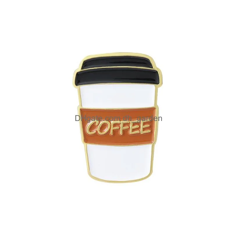 fashion cartoon cute milk cup coffee cup enamel badge pins girl popular simple brooch campus accessories