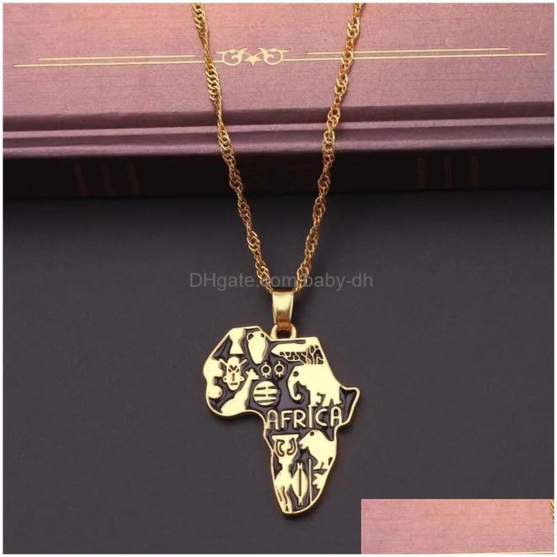 pendant necklaces africa map necklace for women/men ethiopian jewelry wholesale african maps hiphop supplies