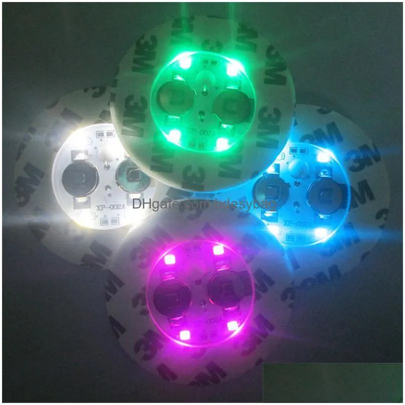 led coasters mats 3 modes 4 lights color changing battery powered flat stable core board bar nightclub party bottle coaster